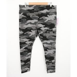 Wild Fable Leggings Gray Black Camouflage Camo Print High Rise Stretch Pants XXL